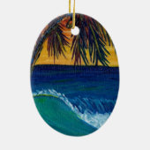 3つのやし日没 セラミックオーナメント (裏面)