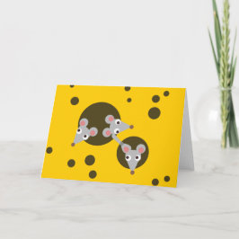 3つのよくはしゃぐネズミをCheese Greeting Card カード