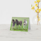 3つのアイスランド子馬。 カード (黄色い花)