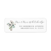 3つのアネモンとクロス宗教的キリスト教デザイン ラベル (正面)