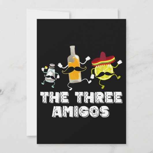 3つのアミゴスCinco De Mayo。キュートレモンボトル 招待状 (正面)