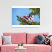 3つのアメリカのミニフラグ キャンバスプリント (インサイチュ (リビング))