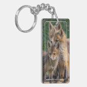 3つのアラートキツネキット キーホルダー (正面左)
