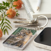 3つのアラートキツネキット キーホルダー (正面右)