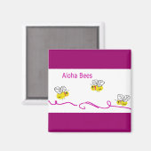 3つのアロハミツバチ マグネット (正面/裏面)