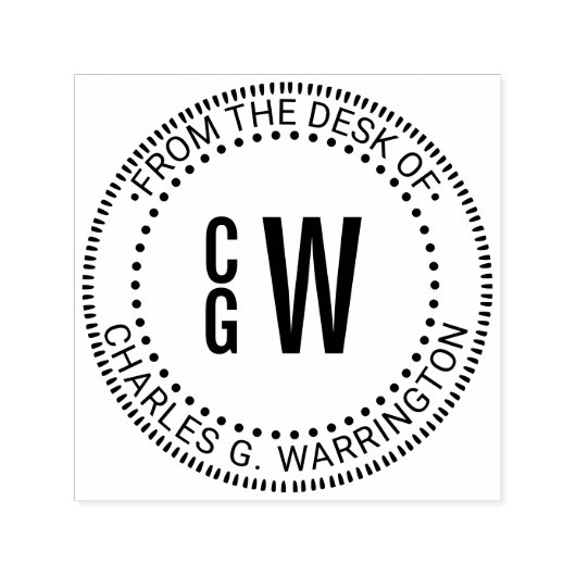 3つのイニシャルモノグラムボックス  名前から直接送付 セルフインキングスタンプ (デザイン)