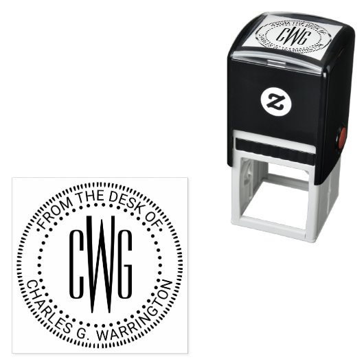 3つのイニシャルモノグラム #4  名前から セルフインキングスタンプ (インサイチュ)