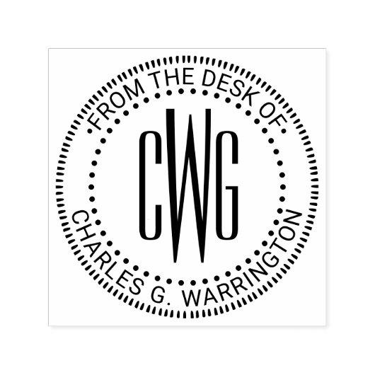 3つのイニシャルモノグラム #4  差出人 名前 セルフインキングスタンプ (デザイン)