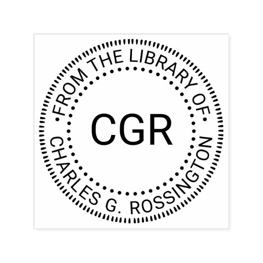 3つのイニシャル モノグラム 「この本は〜のライブラリーから」 本の名前 セルフインキングスタンプ (デザイン)