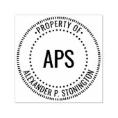 3つのイニシャル「公証人スタイルフレームのプロパティ」 セルフインキングスタンプ (デザイン)