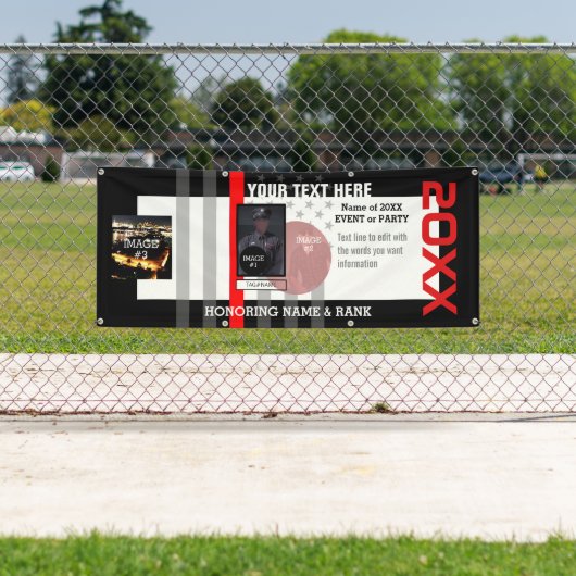 3つのイメージと6行の文字 横断幕 (インサイチュ)