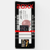 3つのイメージと6行の文字 横断幕 (縦)