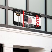 3つのイメージと7行の文字で独自の作成 横断幕 (ビルの外側)