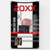 3つのイメージと7行の文字で独自の作成 横断幕 (縦)