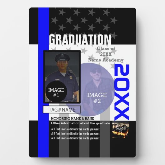 3つのイメージと9つの文字ラインで独自の作成 フォトプラーク (正面)