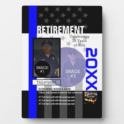 3つのイメージと9つの文字ラインで独自の作成 フォトプラーク (正面)