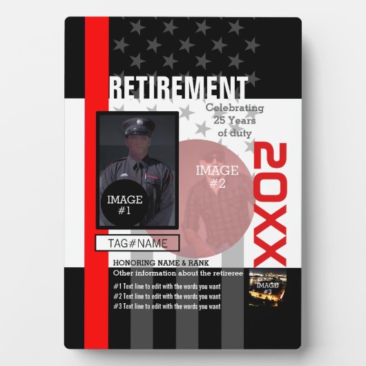 3つのイメージと9つの文字ラインで独自の作成 フォトプラーク (正面)