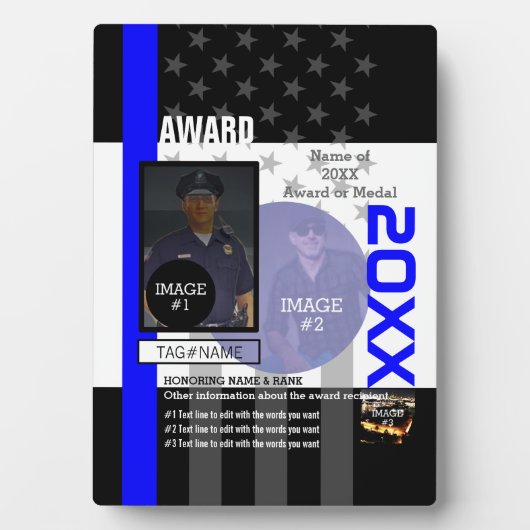 3つのイメージと9つの文字ラインで独自の作成 フォトプラーク (正面)