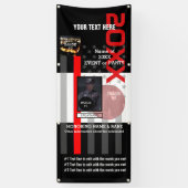 3つのイメージと9行の文字 横断幕 (縦)