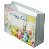 3つのイースターエッグを持つイースターバニー ラージペーパーバッグ (正面アングル)