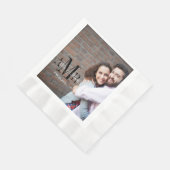 3つのエレガントイニシャルフォト結婚の紙ナプキンス 縁ありランチョンナプキン (角)