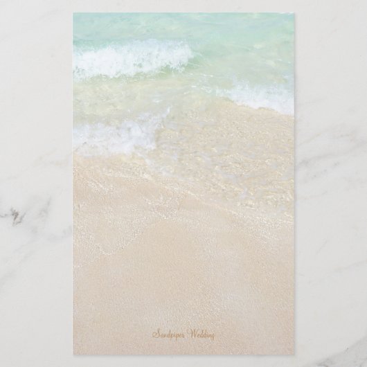 3つのエントリカスタムビーチ結婚式メニュー (裏面)