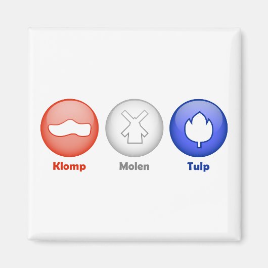 3つのオランダアイコン マグネット (正面)