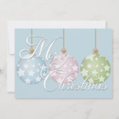 3つのオーナメントペットフォトクリスマスホリデー シーズンカード (裏面)