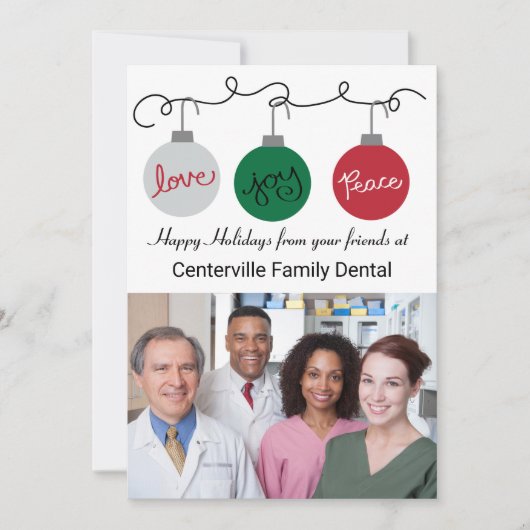 3つのオーナメント-会社カード 招待状 (正面)