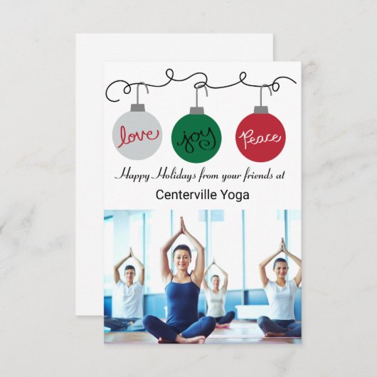 3つのオーナメント- 3x5社用カード 招待状 (正面/裏面)