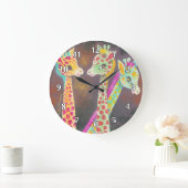 3つのカラフルおもしろい ラージ壁時計 (ホーム)