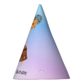 3つのカラフルバルーンの誕生日で亀 パーティーハット (右)