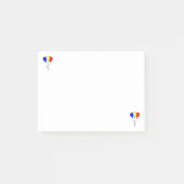 3つのカラフルパーティーバルーンにメモを投稿 ポストイット (正面)