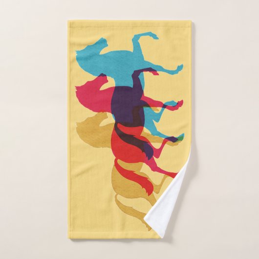 3つのカラフル突き出した馬浴用タオル バスタオルセット (ハンドタオル)