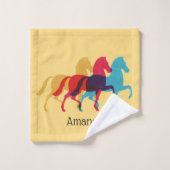 3つのカラフル突き出した馬浴用タオル バスタオルセット (ウォッシュタオル)