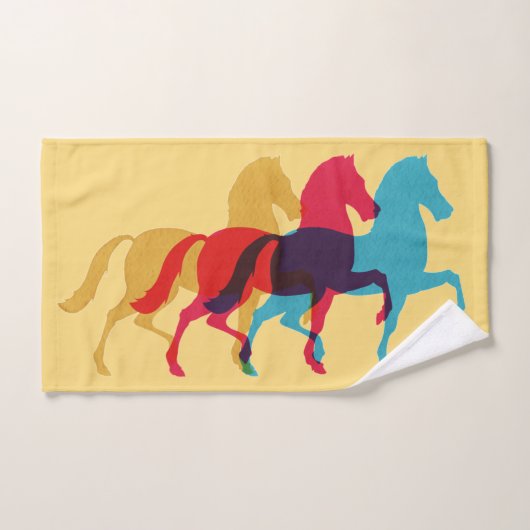 3つのカラフル突き出した馬浴用タオル バスタオルセット (ハンドタオル)