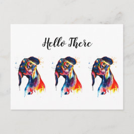 3つのカラフルDachshundsはがき ポストカード