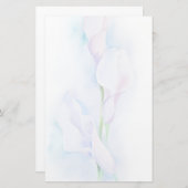 3つのカラーを持つ水彩 便箋 (正面/裏面)