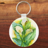 3つのカラ絵画ユリ数々の- キーホルダー (正面)