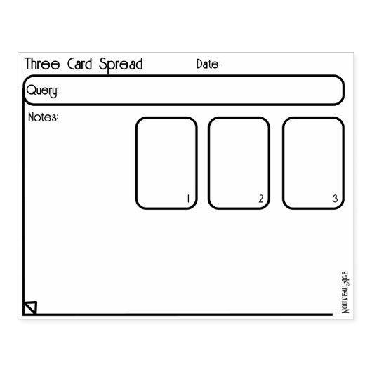 3つのカードタロットの分散Oracle Journalドキュメント化 ラバースタンプ (インプリント)
