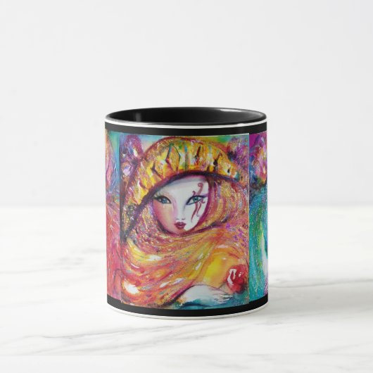 3つのカーニバルマスクベネチアンマスカレード マグカップ (中央)