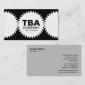 3つのギア – 白黒 名刺 (正面/裏面)