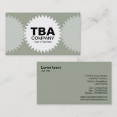 3つのギアv2 – ホワイトと砂漠のセージ 名刺 (正面/裏面)