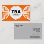 3つのギアv3 – オレンジ色FF6600と白 名刺 (正面/裏面)