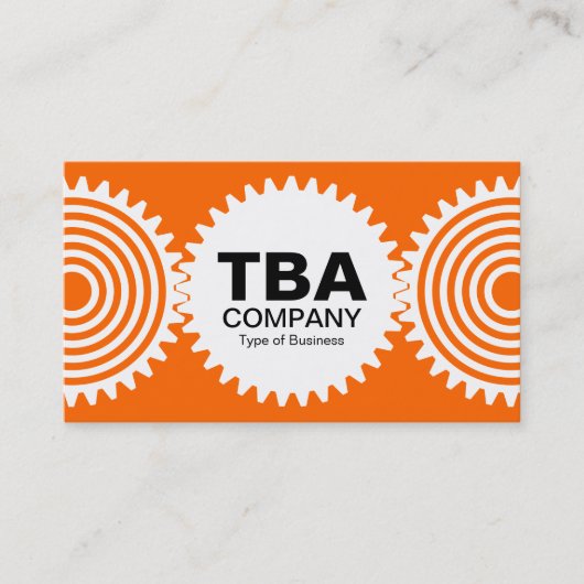 3つのギアv3 – オレンジ色FF6600と白 名刺 (正面)