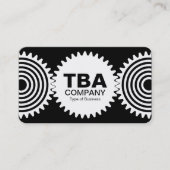 3つのギアv3 – 白黒 名刺 (正面)
