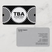 3つのギアv3 – 白黒 名刺 (正面/裏面)