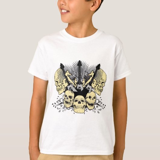 3つのギターのスカル Tシャツ (正面)