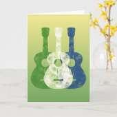 3つのギター カード (黄色い花)