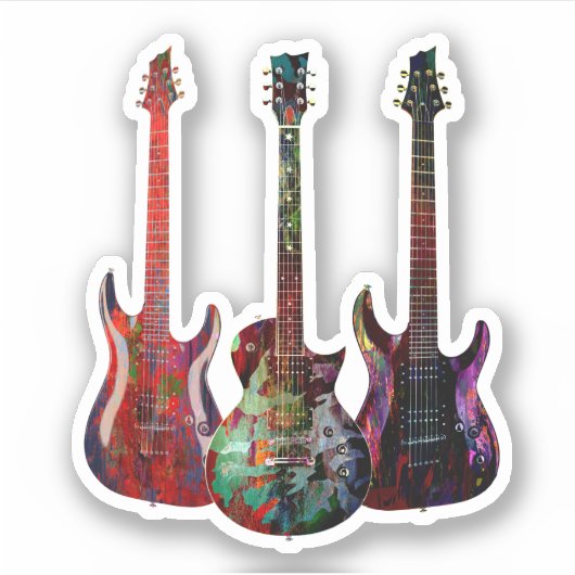 3つのギター シール (正面)